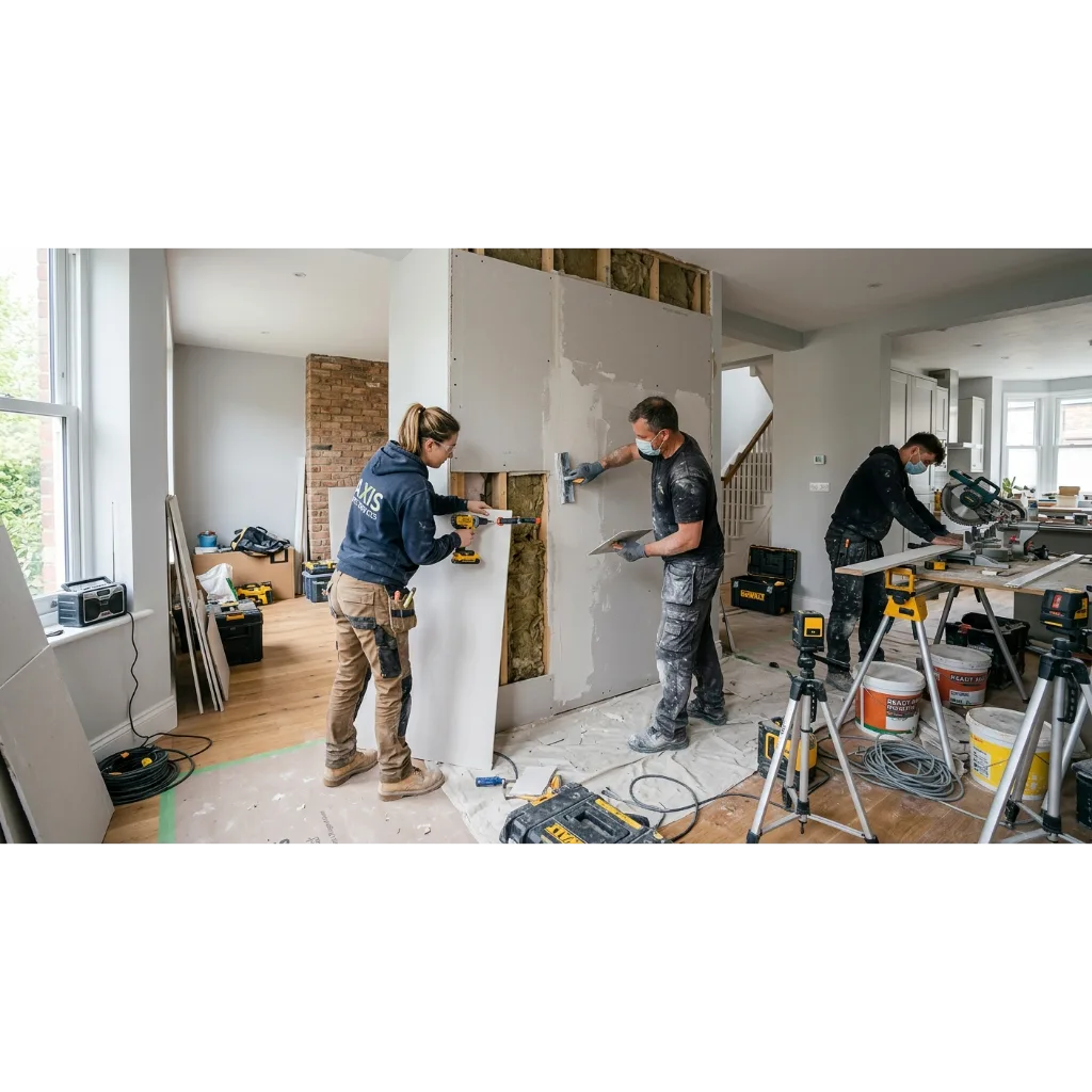Håndværker i gang med mindre opgave